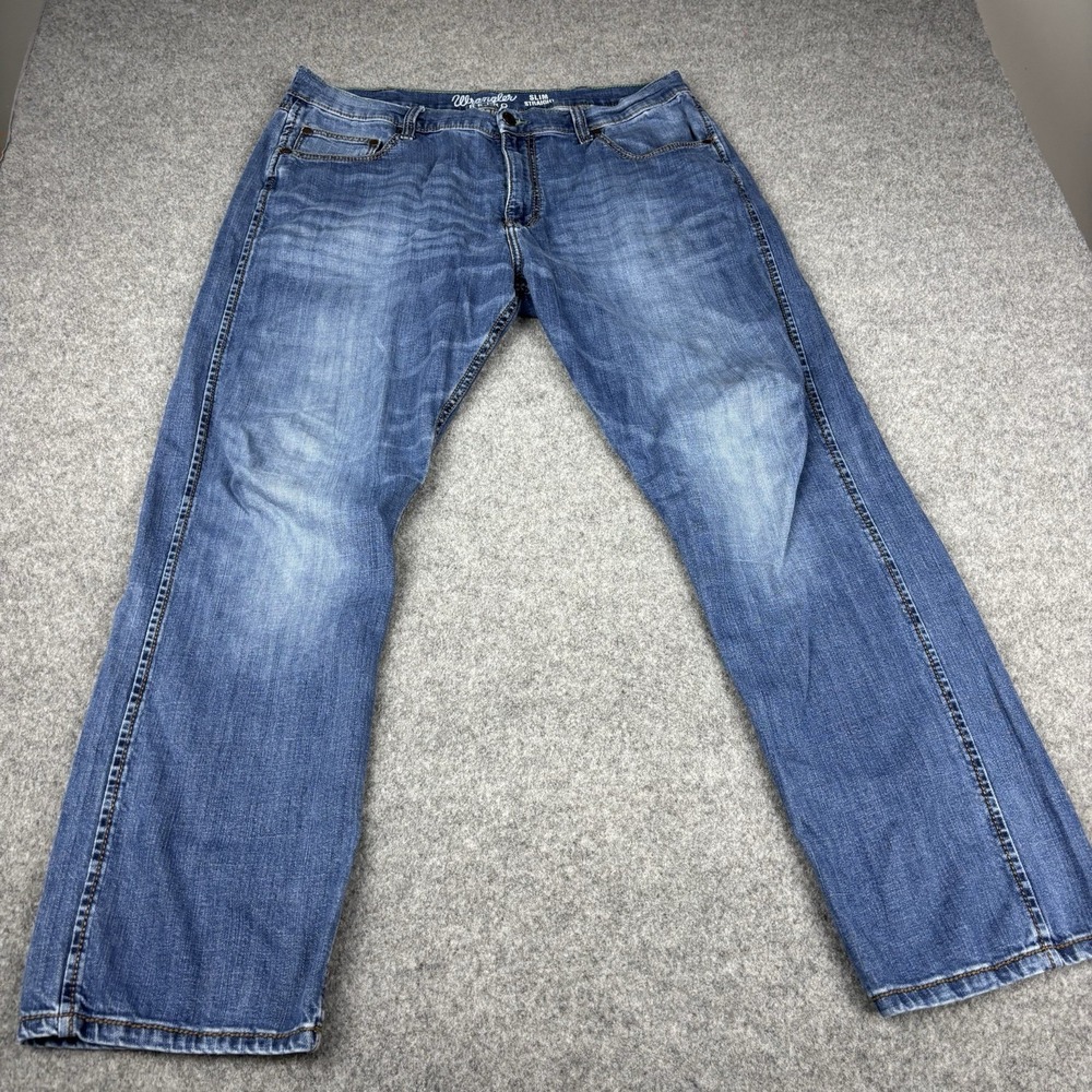 Wrangler Retro Jeans Mens 38x34 Slim Straight Western‎ Medium Wash Cowboy Denim